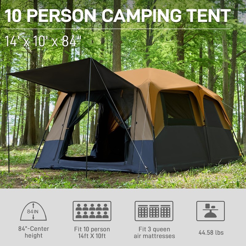 EVER ADVANCED 10 Person Camping Blackout Design Tent, Multi Room Tent for Family gallery