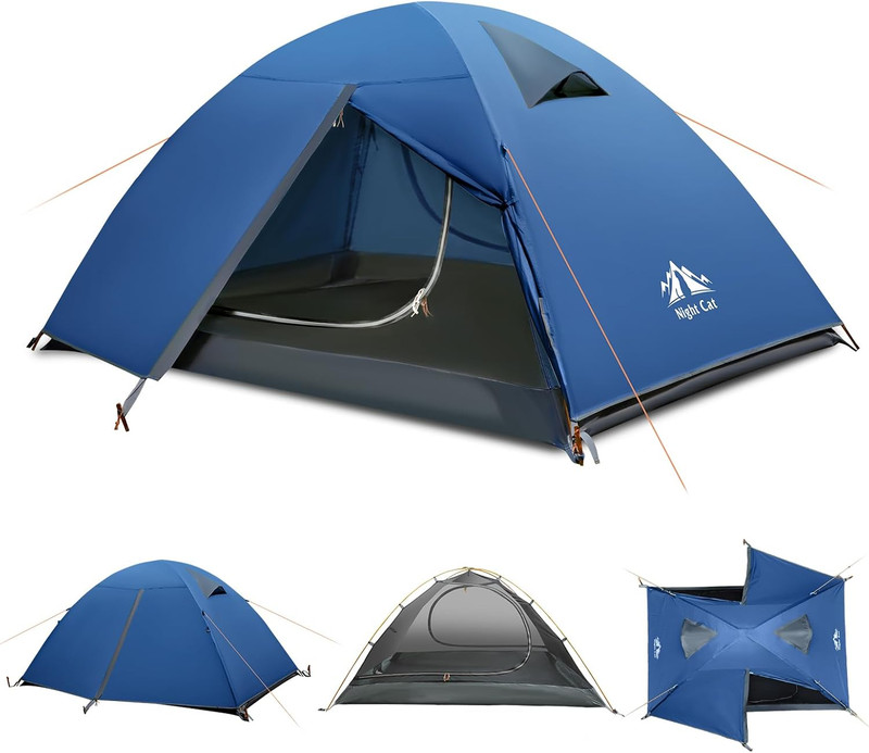 Night Cat 2-Persons Backpacking Tent: Waterproof Lightweight Camping Tent for Tw