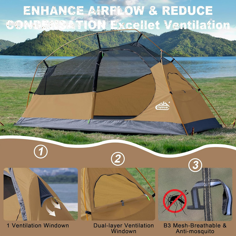 1 Person Backpacking Tent Waterproof Windproof Single Person Tent Lighweight Com gallery