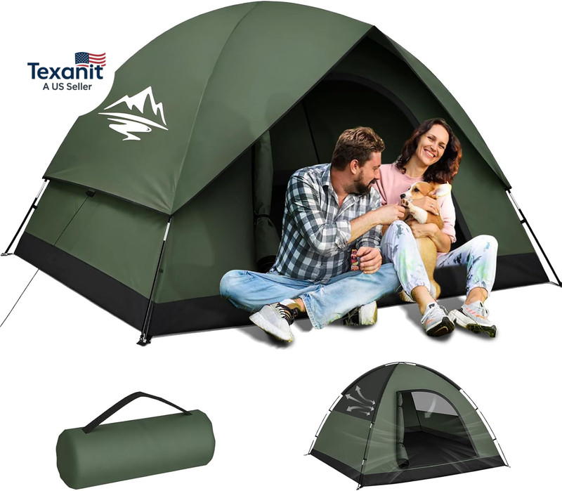 Tents for Camping 2/3 Person with Rainfly – Camping Tent Waterproof Windproof Ea
