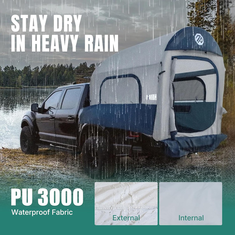 Truck Bed Tent for Camping 5.5Ft-8Ft for 2+1 People, 2 Mins Fast Setup Inflatabl gallery