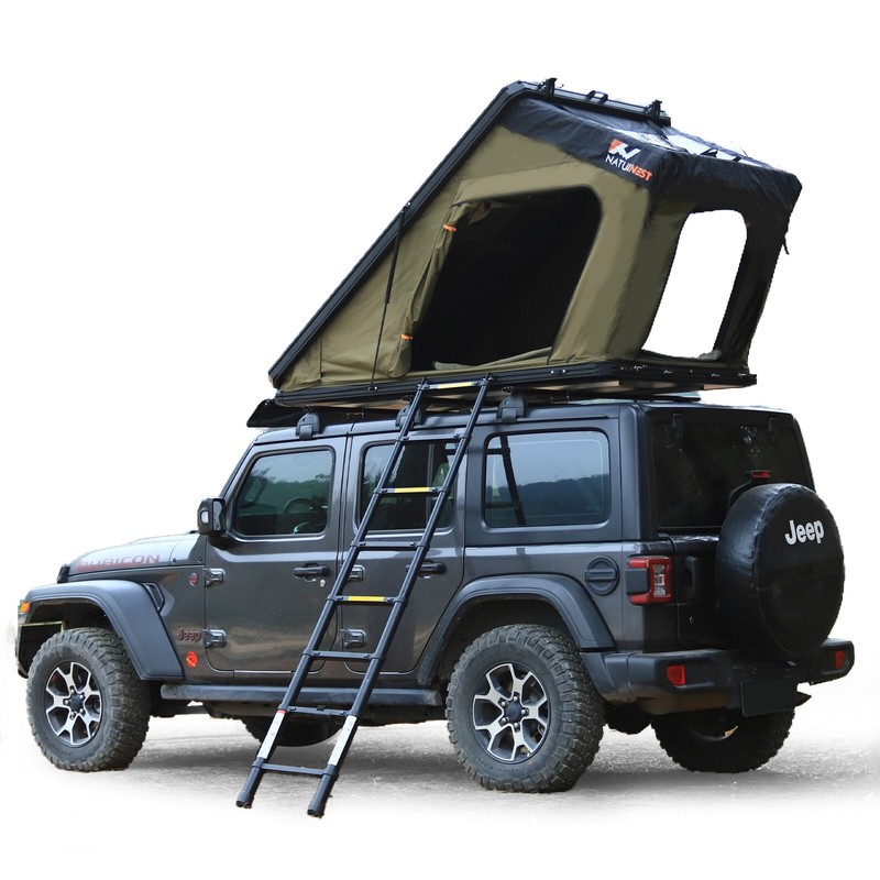 Naturnest Roof Top Tent Hard Shell Car Camping Tent w/ Luggage Bars For SUV Jeep