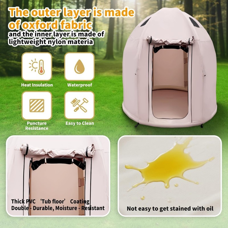 Inflatable Camping Tent with Hand Pump for 4-Season Waterproof Outdoor Use Khaki gallery