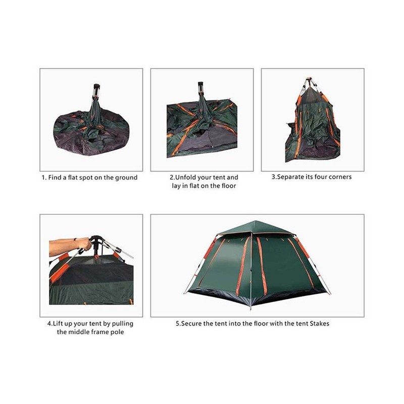 Outdoor Camping Tent Automatic Instant Pop Up Waterproof Double Layer Black Gum gallery