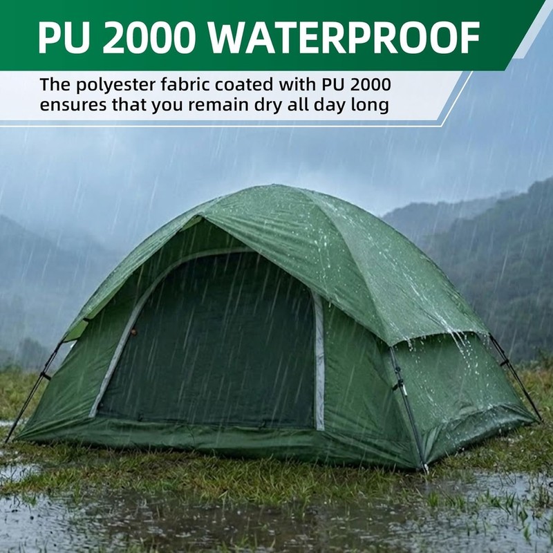 Sturdy 2 Person Tent with Waterproof PU 2000mm Fabric - Perfect for Backpacking gallery