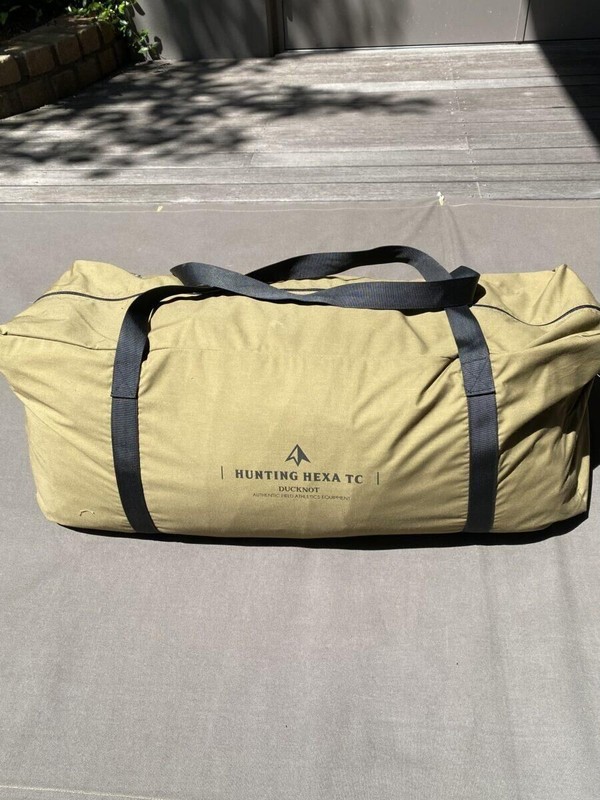 DUCKNOT Tent 4-6 Person Khaki Hunting Hexa TC Pap Shelter Camping Used