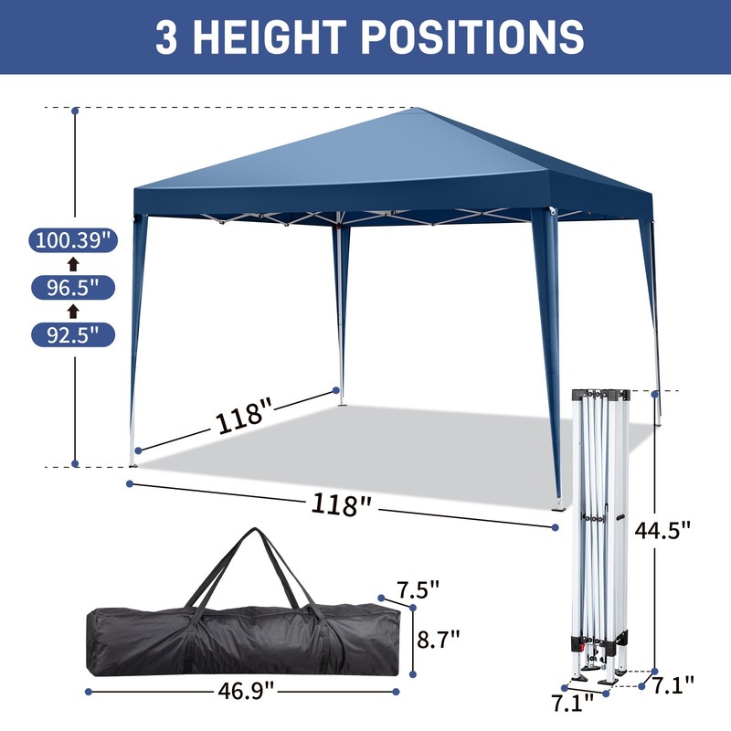 Blue Waterproof Folding Tent w/ 2 Doors & 2 Windows, Right-Angle Design gallery