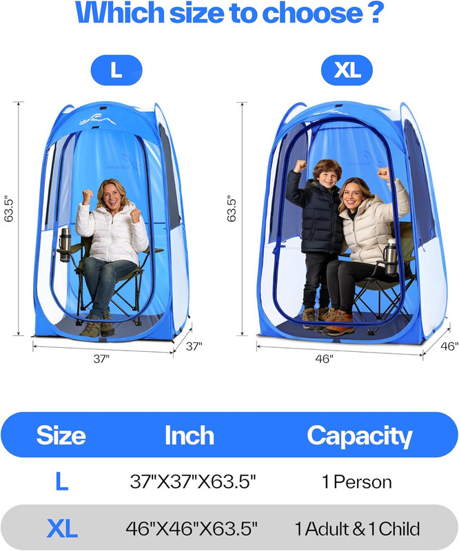 Pop up Sports Tent, 3-Side Clear TPU Transparent Shelter, All-Weather Warm Outdo gallery