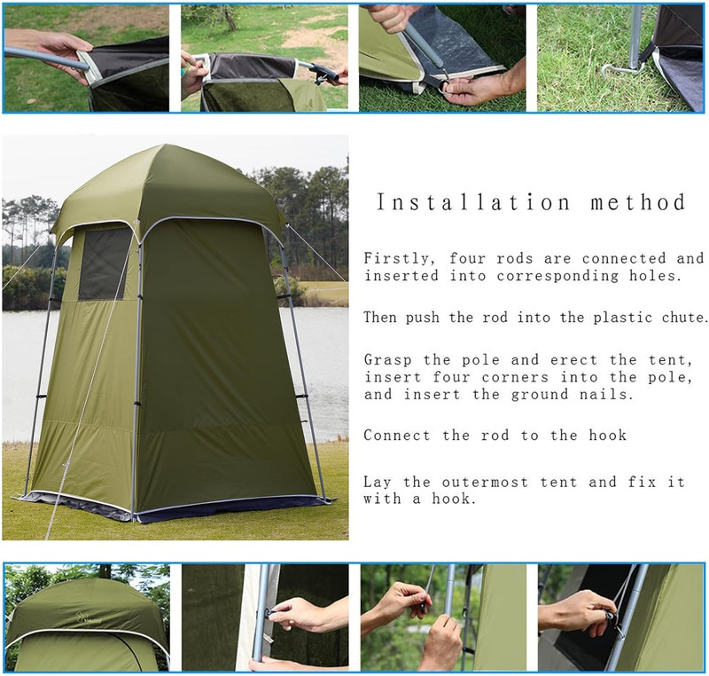 Outdoor Camping Shower Tent Easy Setup Privacy Tent Changing Room Portable Camp gallery