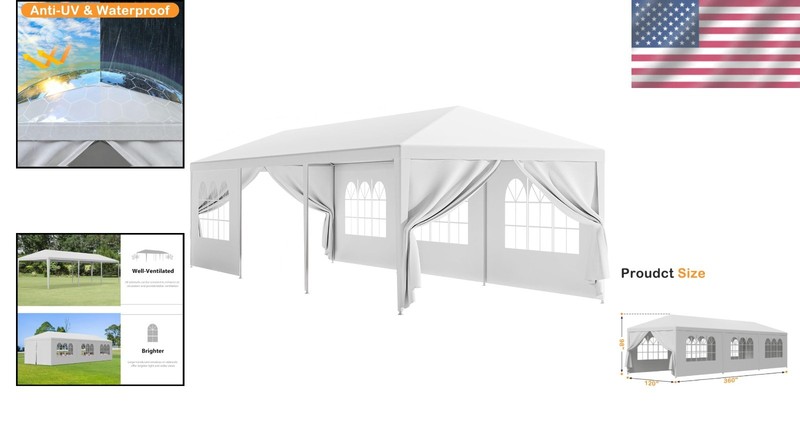 Spacious 10x30 Event Tent with Sun Protection gallery