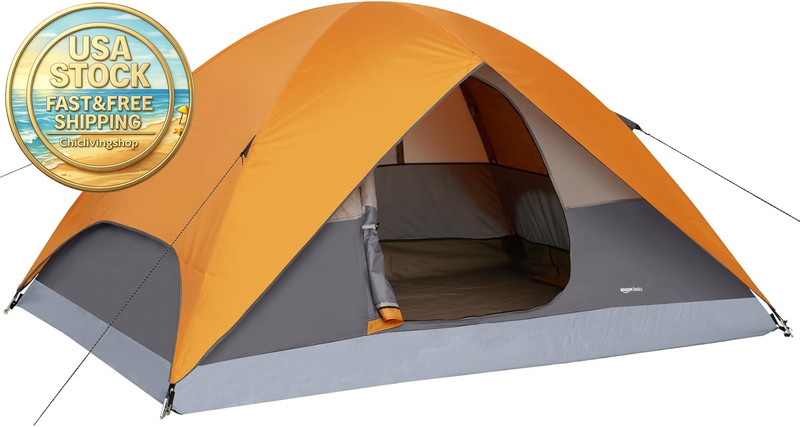Camping Tent 3-Season Dome Design Rainfly 2 Person Polyester Outdoor Imported gallery