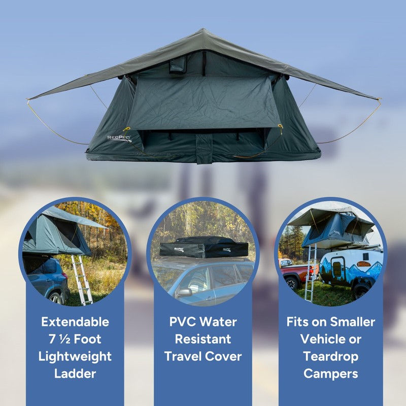 RecPro Soft Rooftop Tent with Mattress Pad | Extendable Ladder | Ventilation gallery