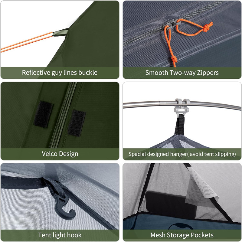 Naturehike Backpacking Tent for 1 Person Camping Hiking Lightweight Waterproof gallery