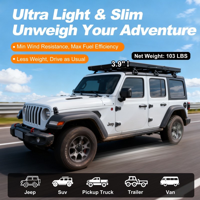 Naturnest Ultra Slim Roof Top Tent w/Air Mattress Waterproof UV - Polaris Lite gallery