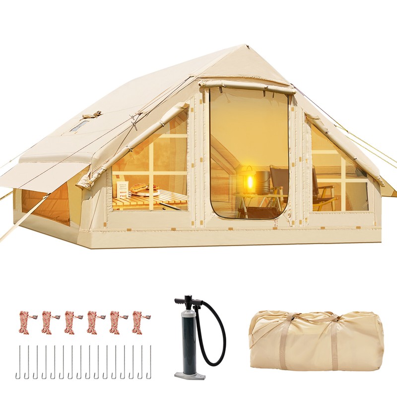 Docred Inflatable Camping Tent 6 Person Family Blow Up Tent with Pump Stove Jack