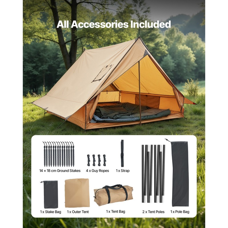 Uimoso 2-Person Camping Hot Tent Cabin with Stove Jack & Ground Mat Lightweight gallery