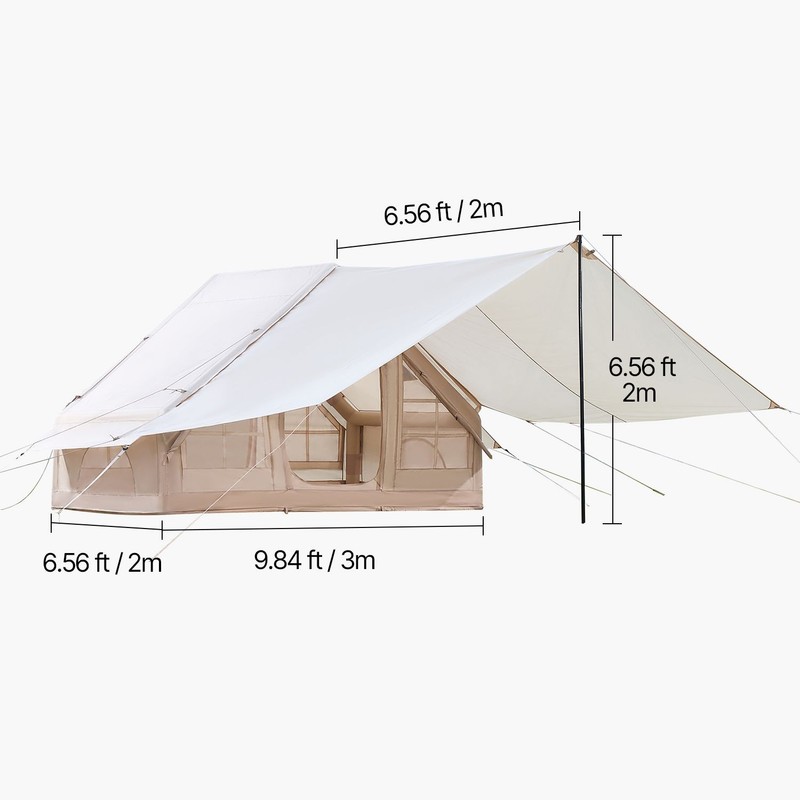 Glamping Tent 3-5 Person 65SQFT with Canopy, Stove Jack & Mesh Windows gallery