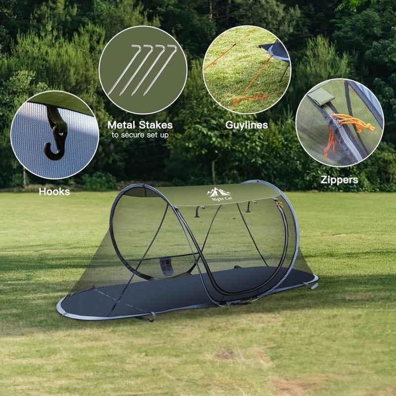 Night Cat 1 Person BedNet Tactical Pop-up Mosquito Tent Fits Camping Cot gallery