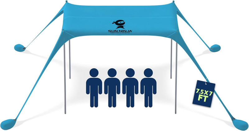 Sun Ninja Beach Tent Sun Shelter UPF50+ – Easy Pop up Beach Canopy – Outdoor Sha