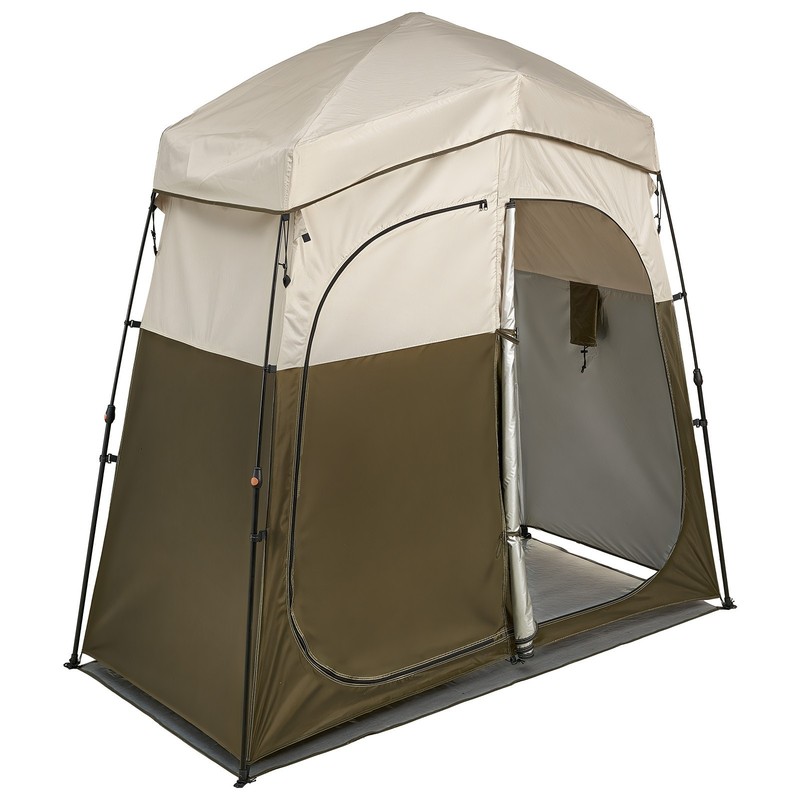 2-Room Camping Shower Tent 150D Oxford Silver Coating, Portable