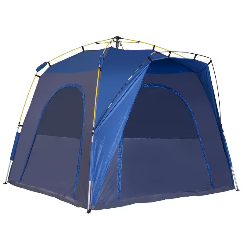 3-Season 5-Person Automatic Hydraulic Pop up Camping Tent in Blue gallery
