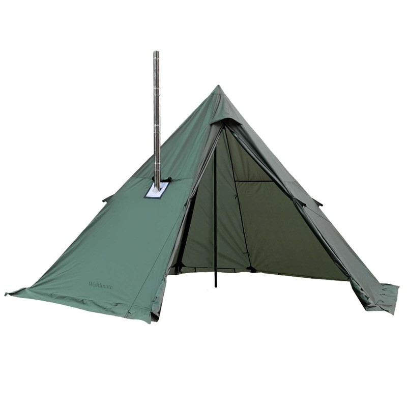 Hot Tent with Stove Jack, 2-4 Person 4 Season 7lb Lightweight Tipi Tent for C…
