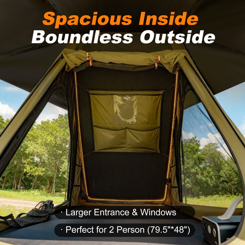 Naturnest Ultra Slim Roof Top Tent w/Air Mattress Waterproof UV - Polaris Lite gallery