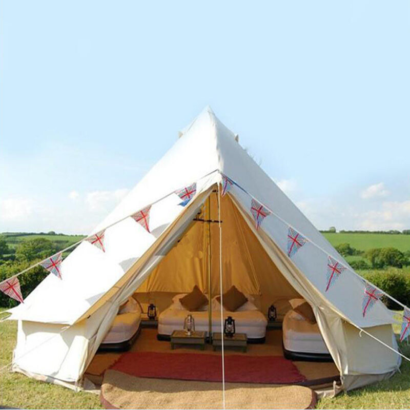 4Season Bell Tent Outdoor Oxford Hiking Waterproof Cotton Tent Hunting 5M 16ft