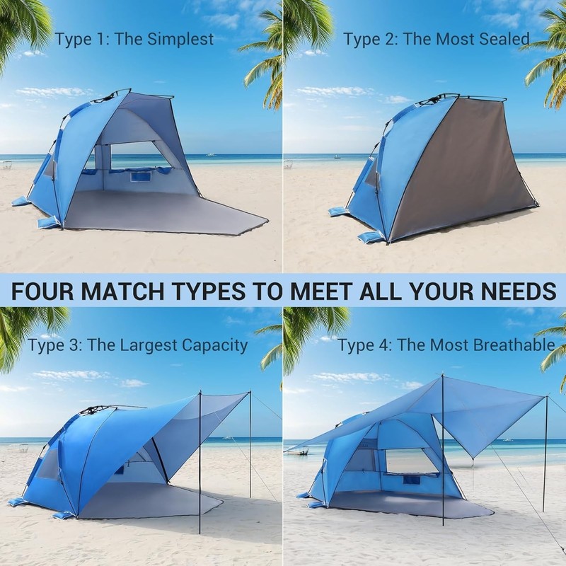 Versatile Beach Tent & Sun Shelter with Wind Resistance – Perfect for Outdoors gallery