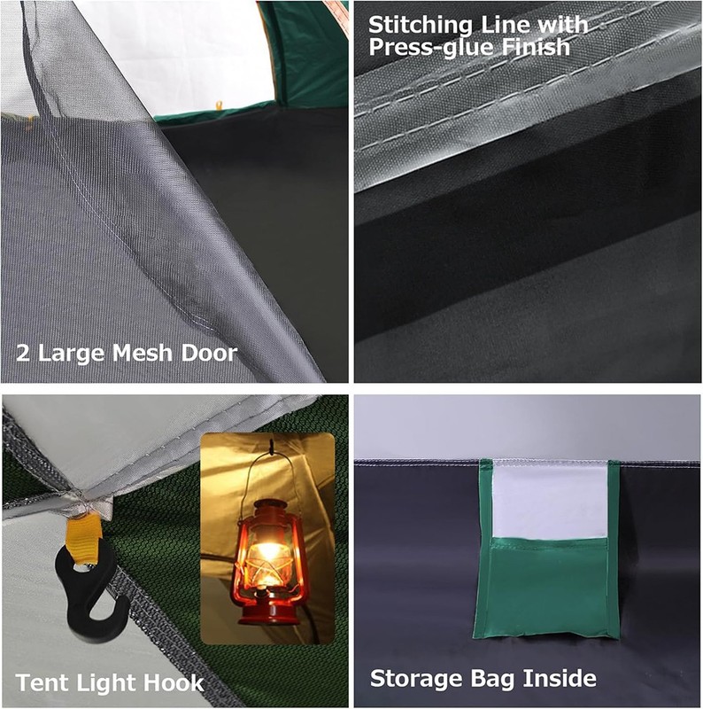 3-4 People Automatic Instant Pop Up Tent for Camping Tent Waterproof UV Protect gallery