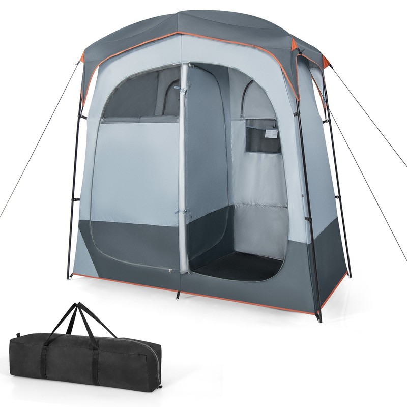 2 Room Shower Tent Oversize Privacy Shelter Portable Dressing Toilet Outdoor