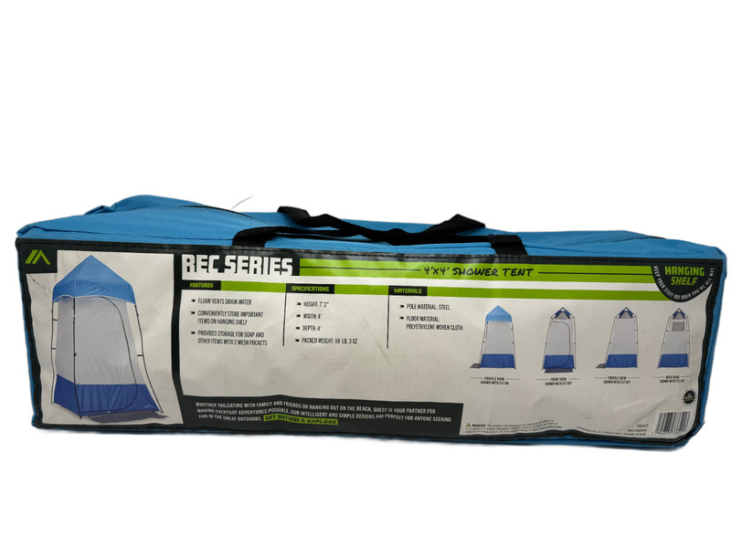 Quest Rec Series 4’x4′ Shower Tent New With Tag (Blue)