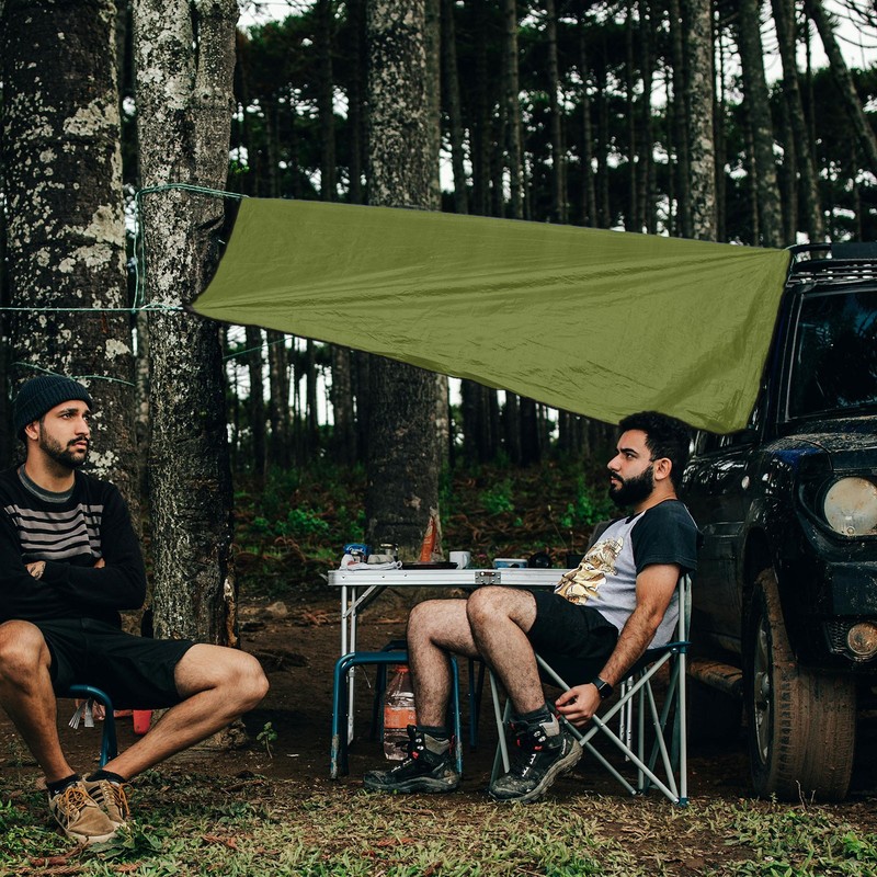 83*59in Camping Tent Tarp Shelter Hammock Awning Sun Shade Rain Cover Pad Mat gallery