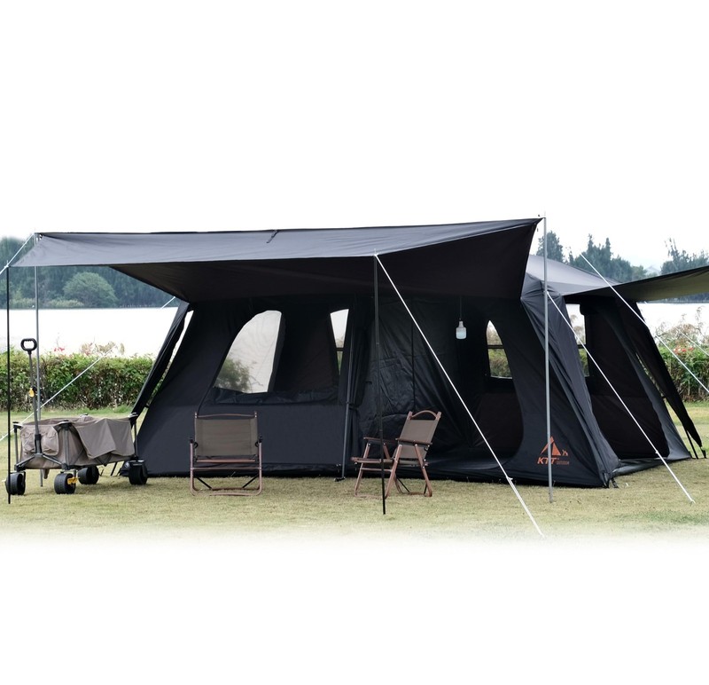 Extra Large Tent 12 Person,Family Cabin Tents,Awning,2 Rooms,4 Doors and 4 Wi…
