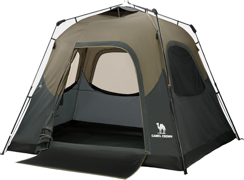 4-6 Person Instant Waterproof Camping Tent – Easy 60 Sec Setup & Carry Bag