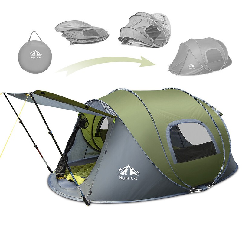 Waterproof 2 Person Hiking Camping Automatic Instant Pop Up Family Tents Bed