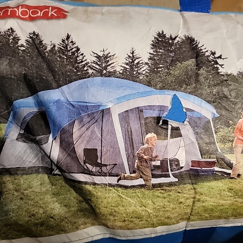 14′ x 15′ EMBARK 9 Person TENT large blue nylon Camp Hunt Scouting glamp family