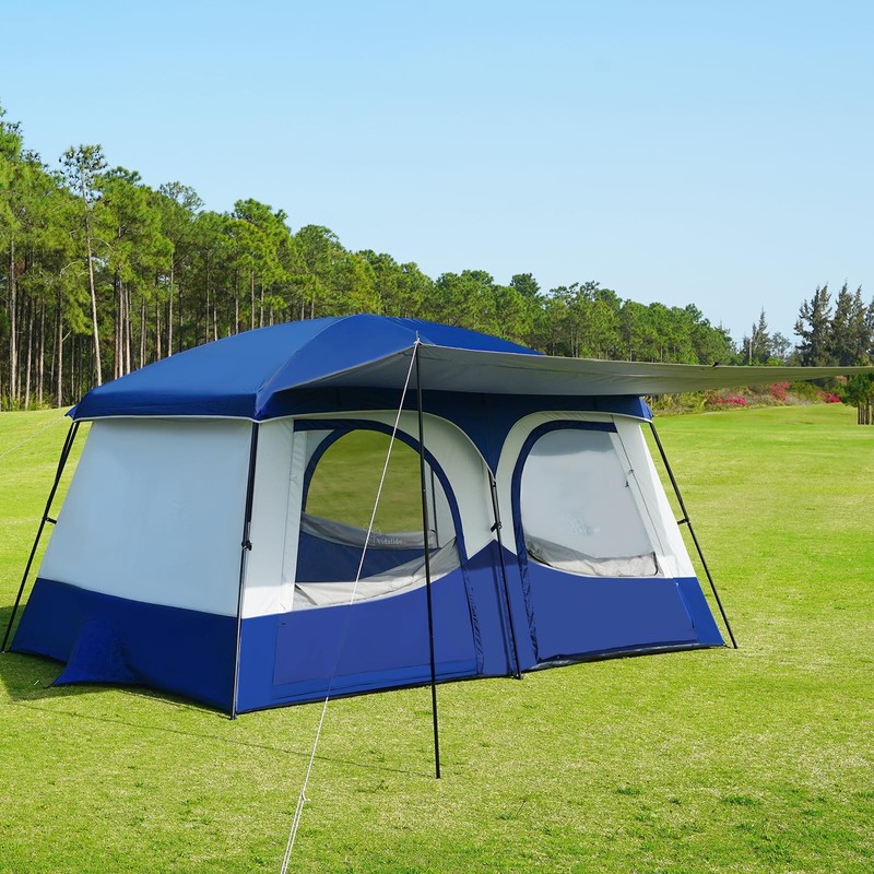 Tents，6-8 Person Camping Tent with Extended Vestibule，2 Room Weather Resistan…