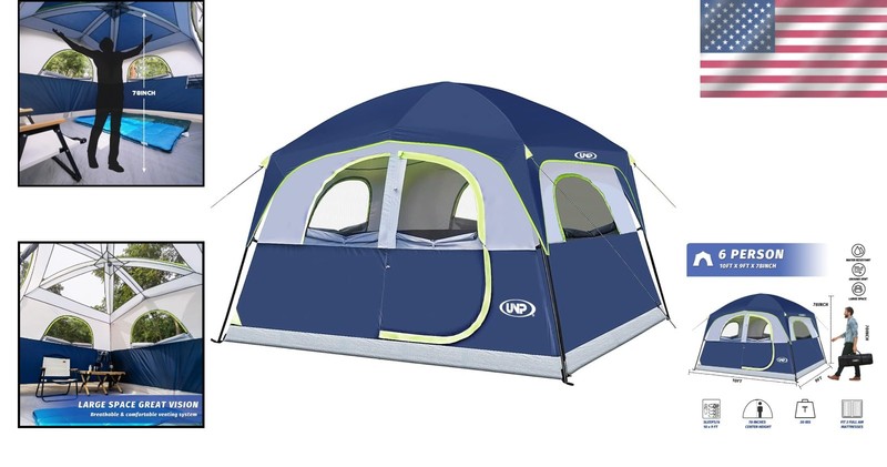 Family Camping Tent for 6 - Waterproof, Windproof, & Breathable Design gallery